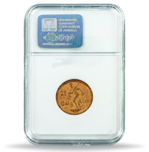 Danzig, 25 Gulden 1930, NGC MS-65 (stempelglanz fein) - Münze Slab Vorderseite