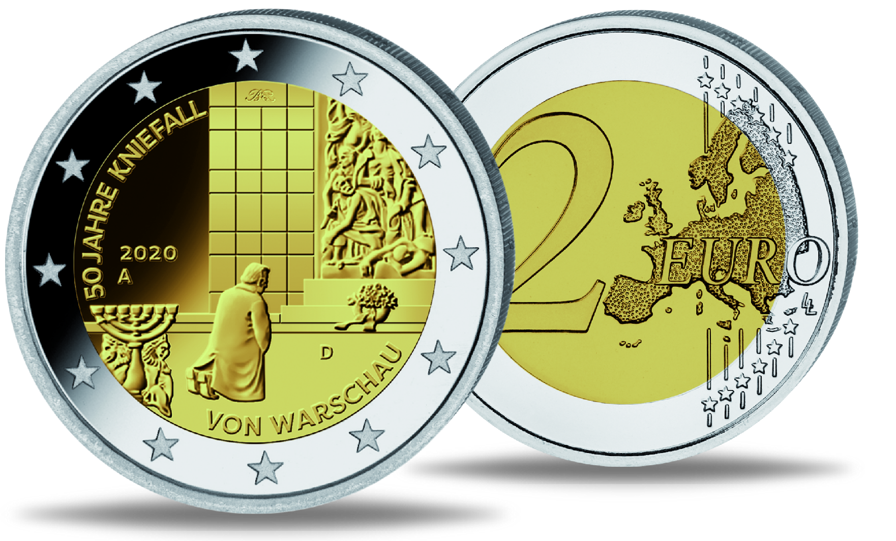 50 Jahre Kniefall Von Warschau 2 Euro Wert J 2 Euro Kniefall von Warschau - Prägestätte nach unserer Wahl | Münzen