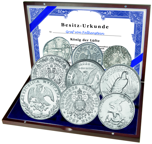 9 Münzen Adler-Kollektion König der Lüfte - Kassette
