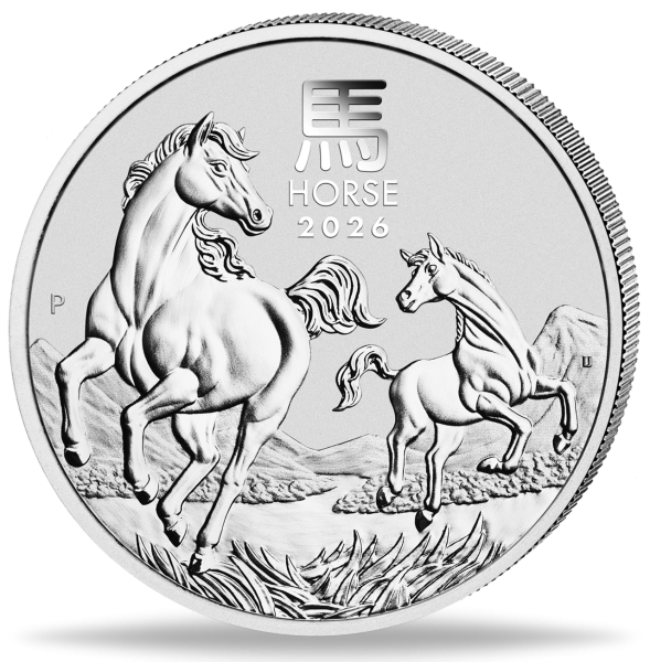 1/2 AUS-Dollar Jahr des Pferdes Lunar III. 1/2 Oz Ag 2026 - Münze Vorderseite