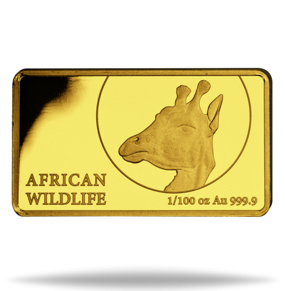 1/100 Unze Giraffe Anlage-Barren Gold - Vorderseite
