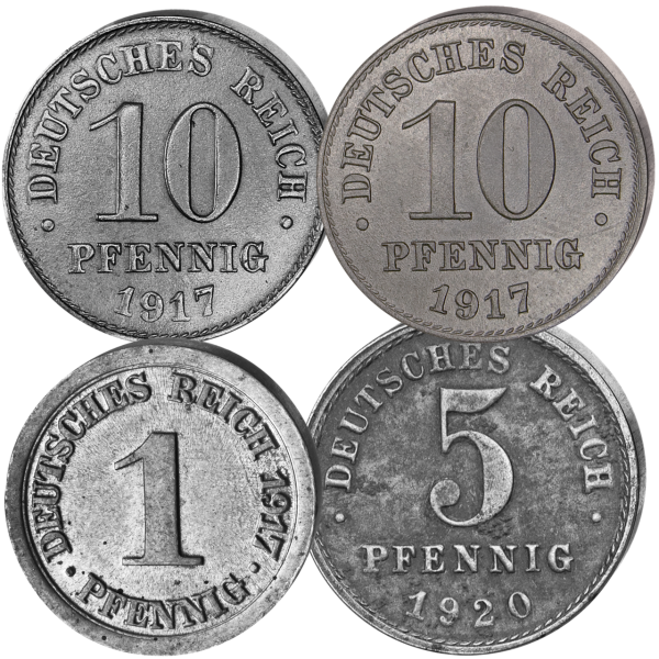 Ersatzmünzen des Ersten Weltkriegs (4 Münzen) - Satzbild