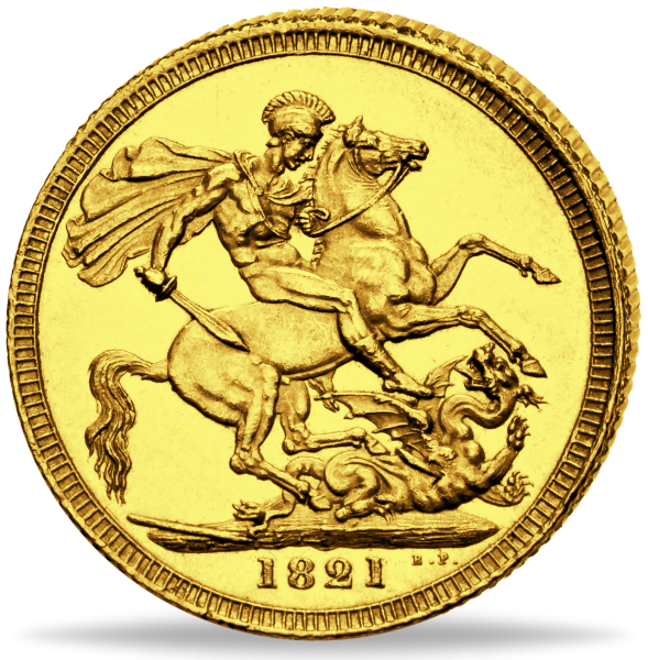 1 Sovereign Georg IV. mit Kranz - Rückseite Münze