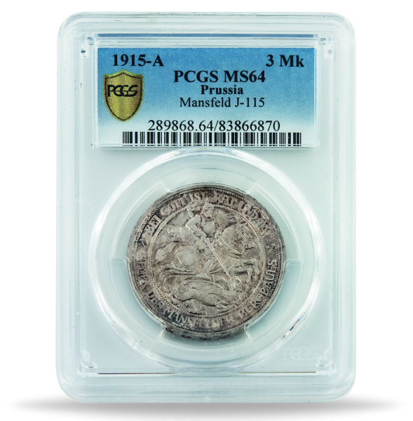 3 Mark 1915 Mansfeld (J.115), PCGS MS-65 - Münze Slab Vorderseite