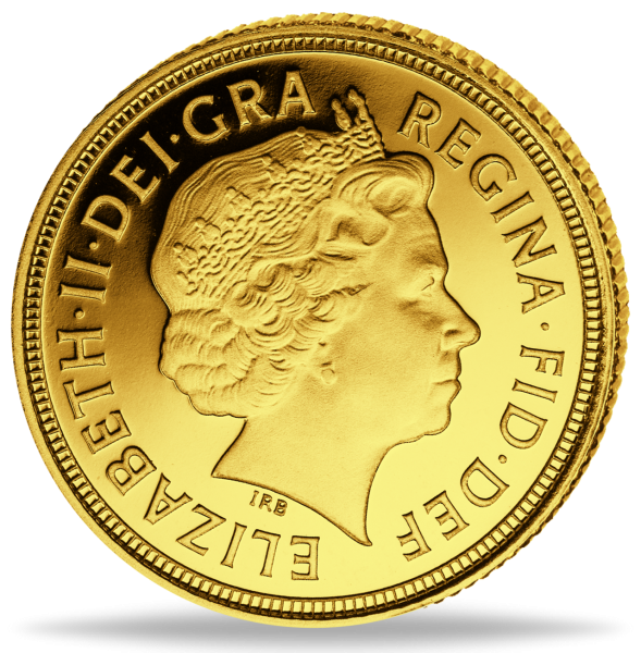 2 Pfund Sovereign Elizabeth IRB Portrait Rückseite Münze
