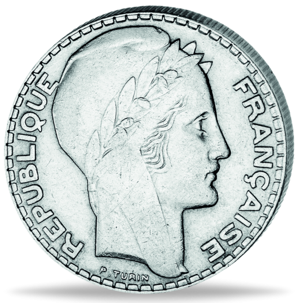 Frankeich, 10 Französische Francs 1929-1939, Marianne - Münze Vorderseite