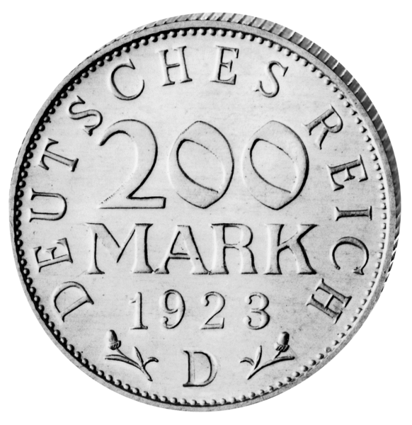 200 Mark Inflation mit Entwertung - Vorderseite Münze