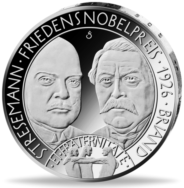 35 Euro 100 J. Friedensnobelpreis Stresemann und Briand - Münze Vorderseite