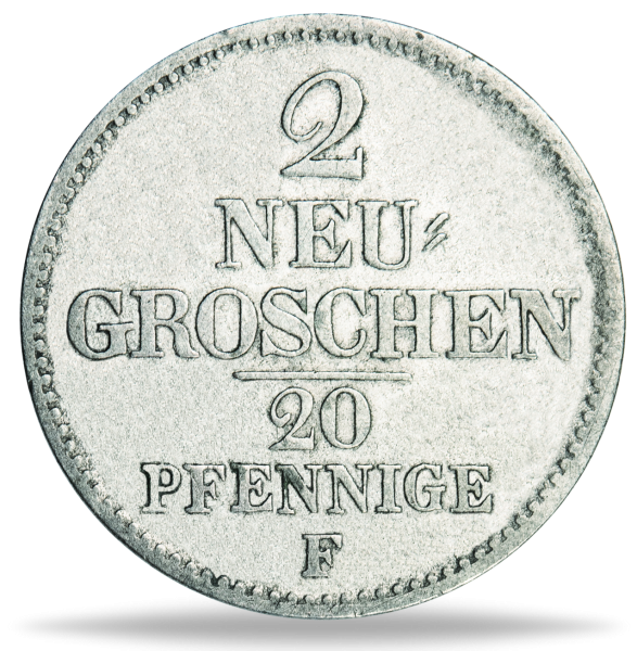 2 Neugroschen König Friedrich August II. - Münze Vorderseite