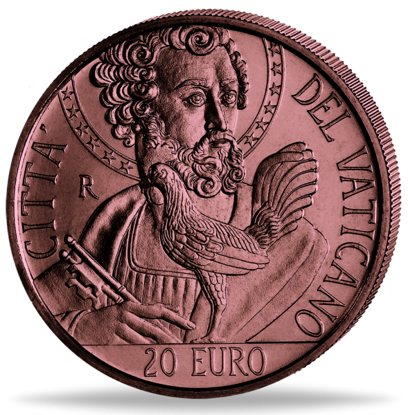20 Euro Heiliger Petrus mit Hahn, Vatikan, 2024, bfr. Vorderseite