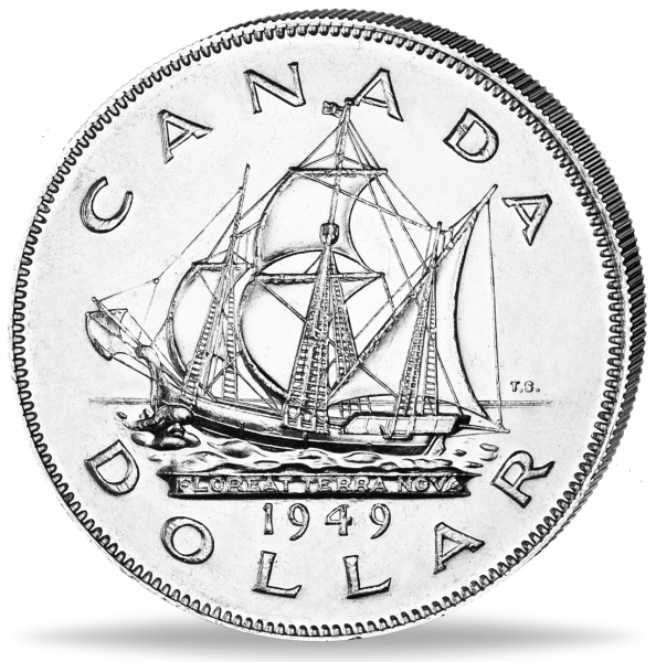 1 CAN-Dollar „Segelschiff vor Neufundland“ - Münze Vorderseite