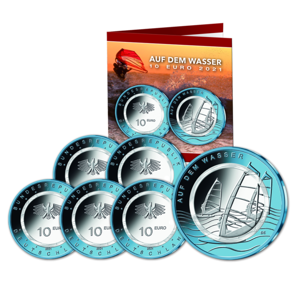 5x10 Euro auf dem Wasser - Satzbild