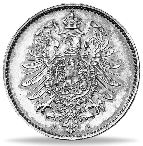 1 Mark kleiner Adler 1875 - Silber Stempelglanz Fein | Münzen 