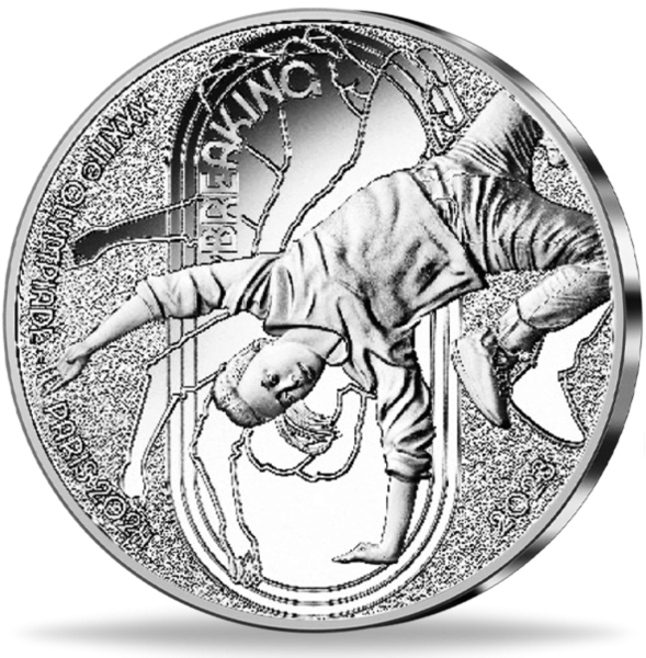 10 Euro Breakdance Olympiade Paris 2024 Silber - Vorderseite Münze