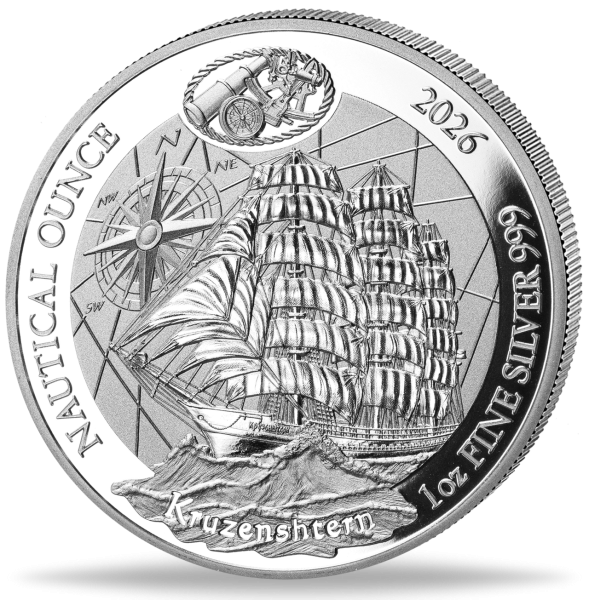 50 RWF Kruzenshtern Nautical Ounce 1 Unze Silber 2026 - Münze Vorderseite
