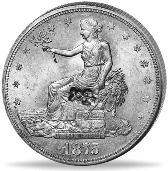 USA, Trade-Dollar 1873-1885, mit Chop-Marks - Silber - Münze Vorderseite