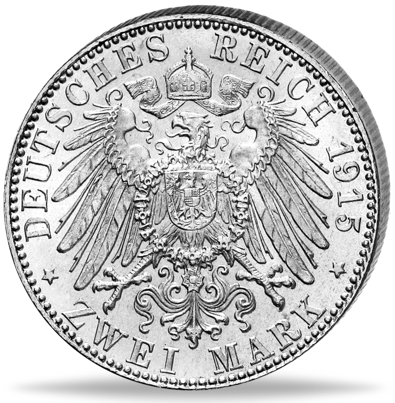 Herzogtum SachsenMeiningen, 2 Mark 1915 II. auf den Tod (J.154