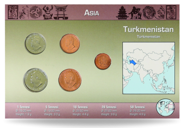 86 Tennesi Kursmünzensatz Turkmenistan - Vorderseite