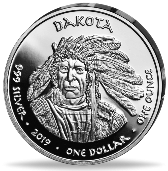 1 Unze Silber Dakota Minnesota - Vorderseite Münze
