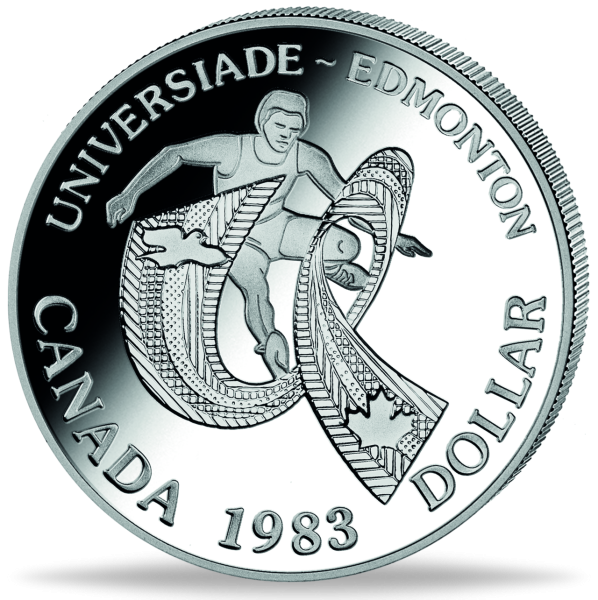 1 Kanadischer Dollar 1983, Weltuniversitätsspiele Edmonton - Münze Vorderseite