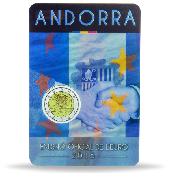Andorra 2 Euro „EU-Zollabkommen “ 2015 - Coincard Vorderseite