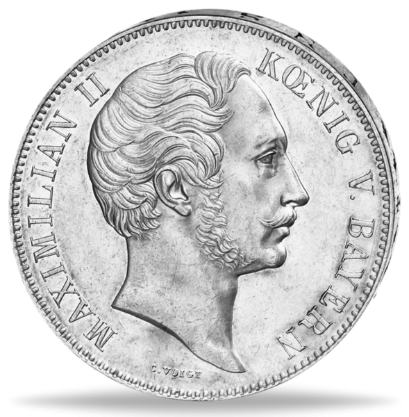 Geschichts-Doppeltaler 1848 (T.93), Gluck-Standbild, Ludwig I. - Vorderseite