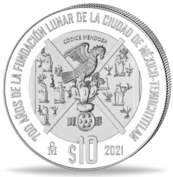 10 Peso Gründung Mexiko - Münze Vorderseite