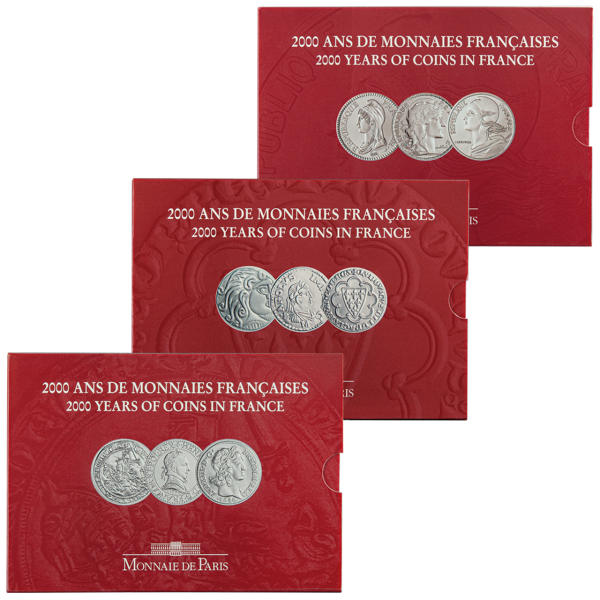 Frankreich, 9x 5 Francs Komplett-Set 2000 Jahre Französische Münzen (9 Münzen)