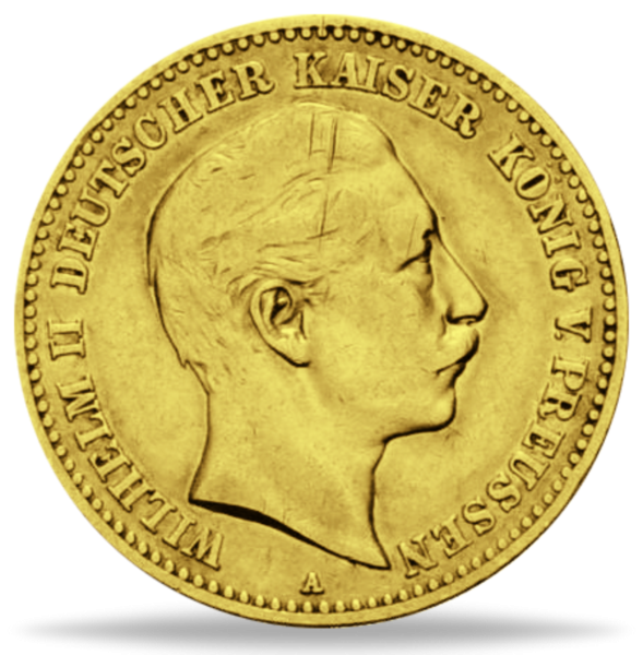 Königreich Preußen, 10 Mark 1889 (J.249), Kaiser Wilhelm II. - Münze Vorderseite