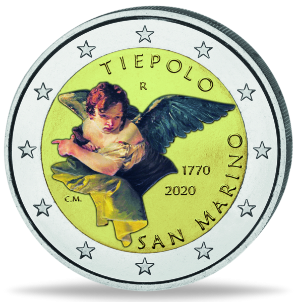 2 Euro San Marino Tiepolo Farbe - Vorderseite Münze