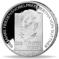 10 Euro Bertha von Suttner - Vorderseite Münze 10 Euro Bertha von Suttner - Vorderseite Münze