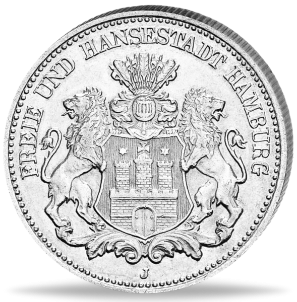 2 Mark Hamburg Stadtwappen - Vorderseite Münze