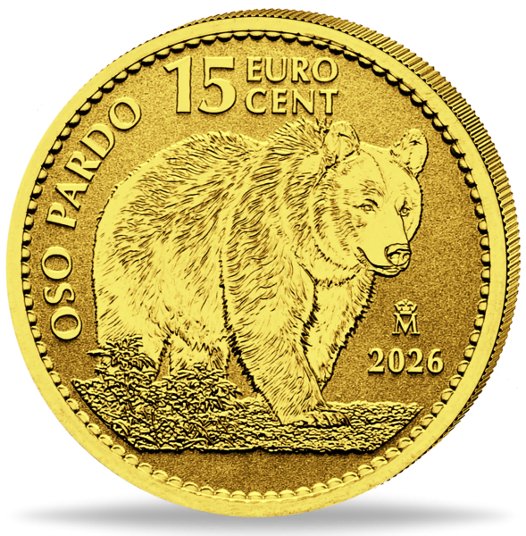 15 Cent Braunbär 1/10 oz Gold - Münze Vorderseite