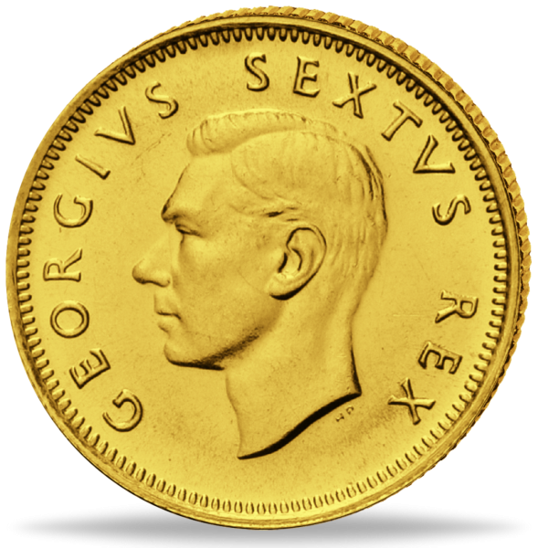 Südafrika, 1/2 Pfund 1952, König Georg VI., Gold - Münze Vorderseite