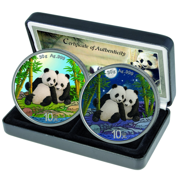 China, Komplett-Satz 2x10 Yuan 2026 Panda Tag & Nacht - Satzbild