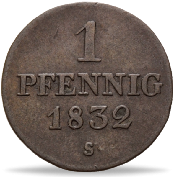 1 Pfennig Sachsen - Münze Vorderseite