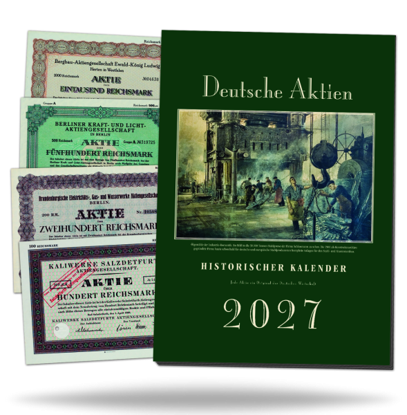 Aktienkalender 2027 -  Vorderseite mit Beispielen
