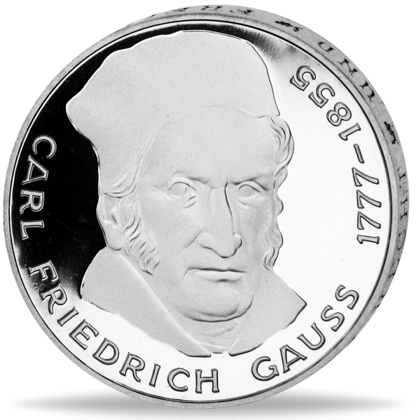5 Deutsche Mark Carl Friedrich Gauß - Vorderseite BRD Silbermünze