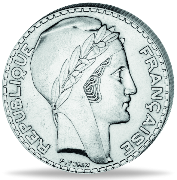 20 Französische Franc Marianne - Silber - Münze Vorderseite