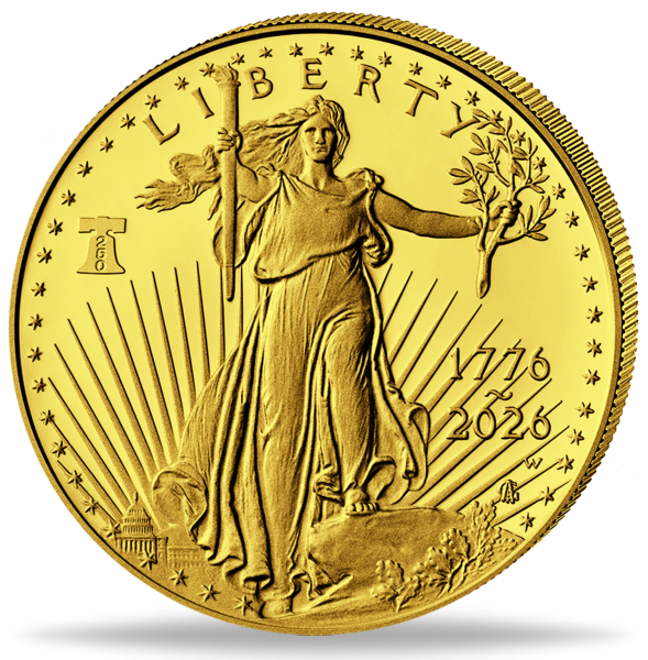50 $ American Eagle 1 oz Au - Münze Vorderseite