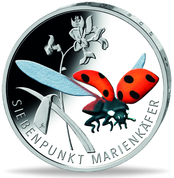 5 Euro Insektenreich Marienkäfer - Münze Vorderseite