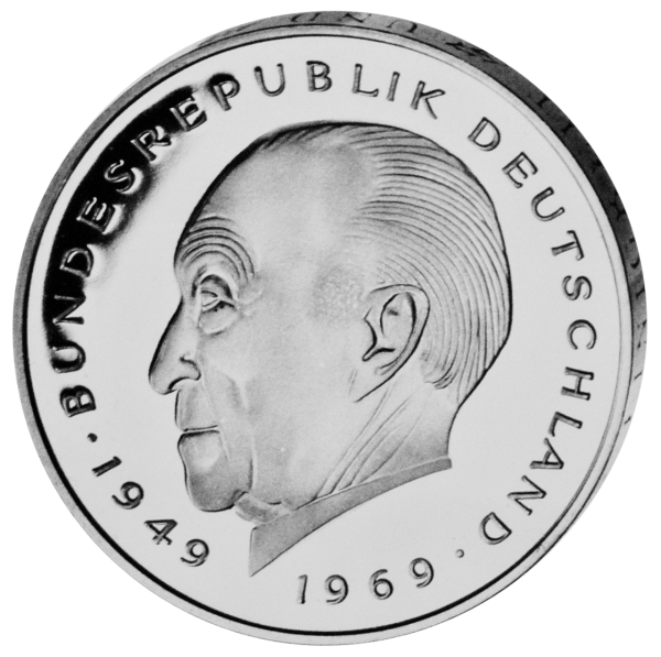 Bundesrepublik Deutschland, 2 DM 1969-1987, Konrad Adenauer - Münze Vorderseite
