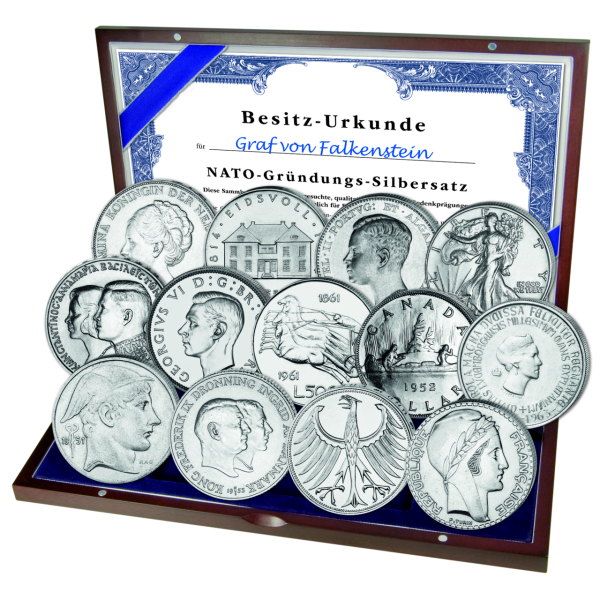 Komplettsatz Nato-Gründungs-Silbersatz 13 Münzen