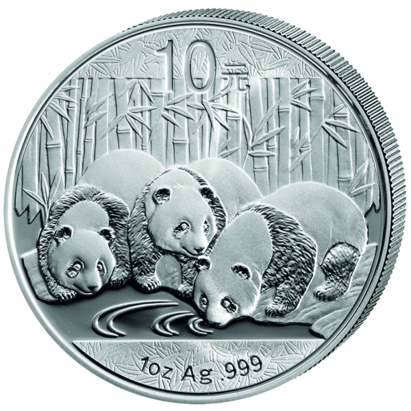10 Yuan 1 Unze Silber Panda 2013 - Münze Vorderseite