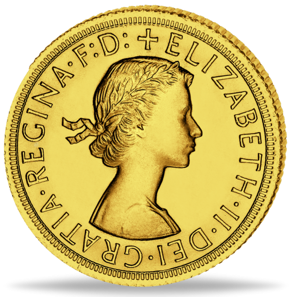 1 Sovereign 1957-1968, Königin Elizabeth II. Schleife - Münze Rückseite