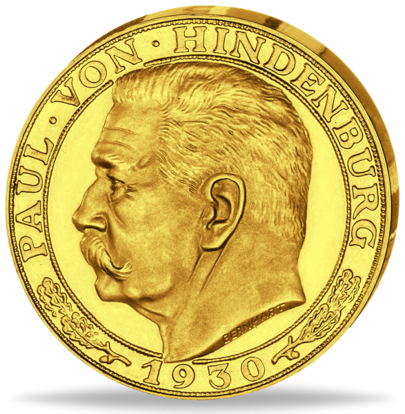 Gold-Gedenprägung 1930, Paul v. Hindenburg - Vorderseite