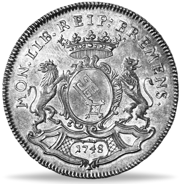 Bremen, 1/2 Taler 1748, Silber - Münze Vorderseite