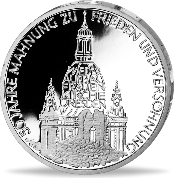 10 DM Frauenkirche in Dresden - Vorderseite BRD Silbermünze