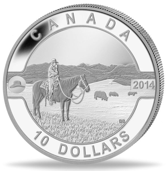 10 Dollar O Canada Cowboy - Vorderseite Münze