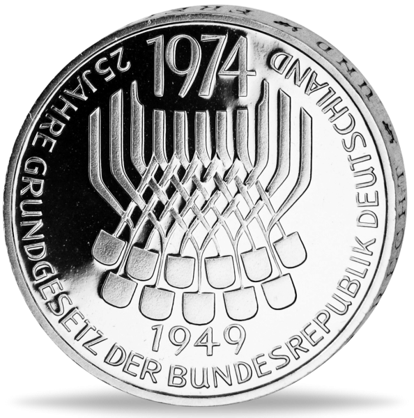 5 DM 25 Jahre Grundgesetz - Münze Vorderseite